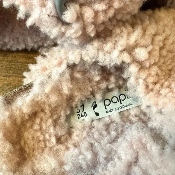 NWT Papillio Birkenstock Arizona Big Buckle Teddy Platform Crystal Rose Size 37 - Picture 9 of 9